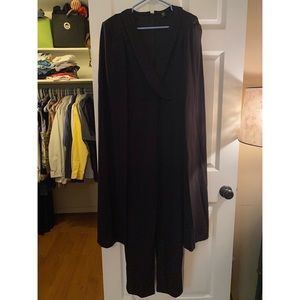 Black Jumpsuit with Cape and Pockets